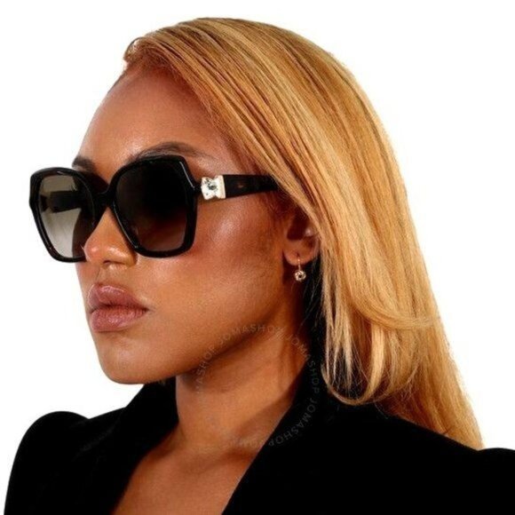 Jimmy Choo Sunglasses MANON GS 807 IR Black Oversized Swarovski Crystal NEW - Picture 15 of 16